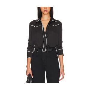 Allsaints 'Cece' Black Satin Shirt Size 8